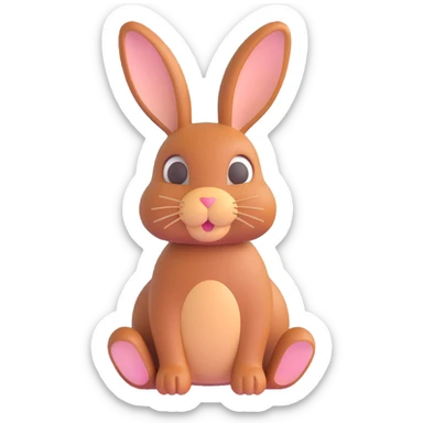 brown rabbit sticker