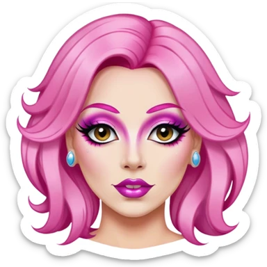 Drag queen with pink hair sticker