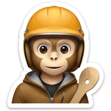 monkey with skater helmet sticker