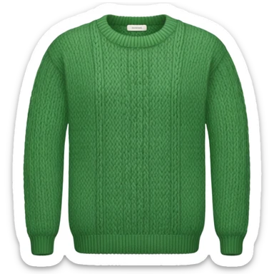 Green knitted wool sweater. sticker
