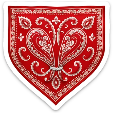 Red paisley bandana, bandana,tied sticker
