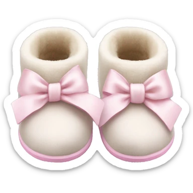 White Ugg slippers light pink bows  sticker