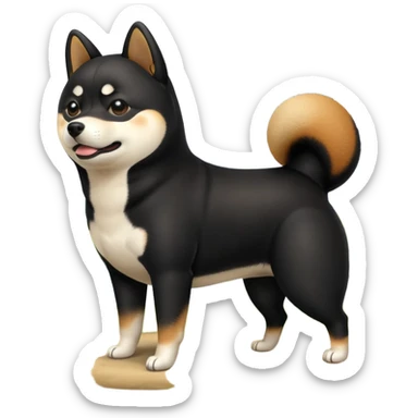 Black Shiba Inu dog pooping sticker