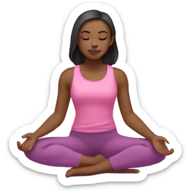 yoga girl in pink mat sticker