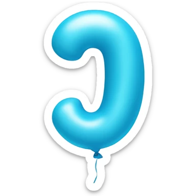 Light blue number 9 balloon sticker