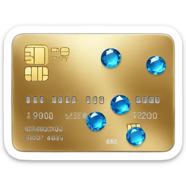 gold credit card with gems sticker