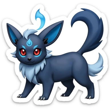 Absol-Umbreon-Zorua--Fakémon-hybrid-creature (full body)  sticker
