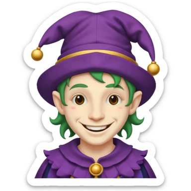 a cuffed wrangled jester sticker