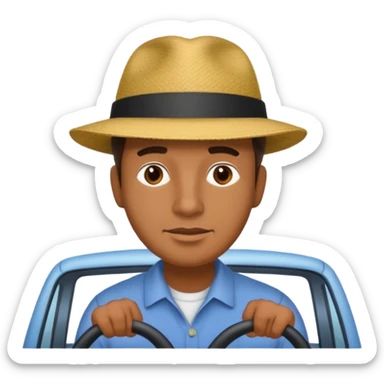 homme créole réunionnais  avec chapeau embouteillage route  sticker