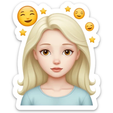 a beautiful girl dreaming sticker