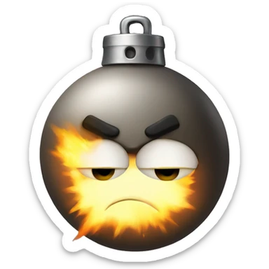 Cute angry bomb sticker
