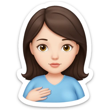 Brunette girl pregnant sticker