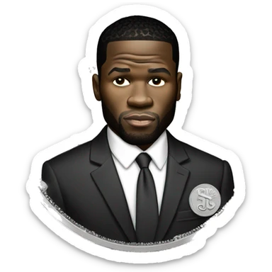 50 cent the rapper on a 50 cent coin  sticker