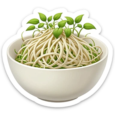 Bean sprouts in bowl not standing sticker