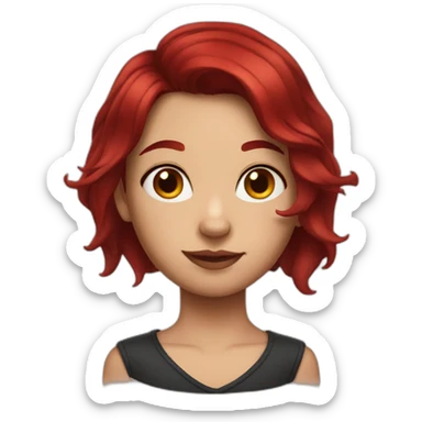 girl with dark red hair and shoulder tattoo sticker