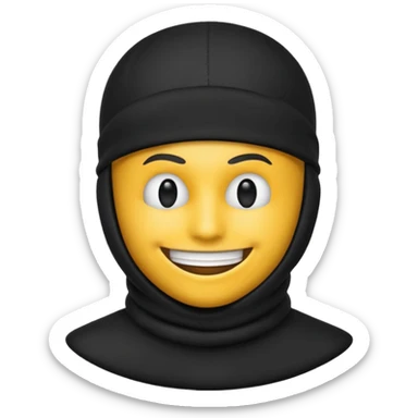 Create an emoji wearing a black ski mask sticker