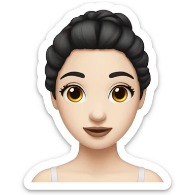 ballerina with pale skin and black hair sticker
