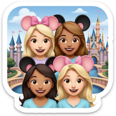 Como si quatro chicas estuvieran en una atracción de Disney sticker