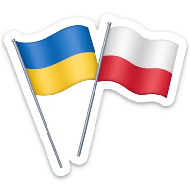 poland ukraine flag sticker