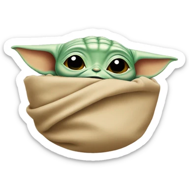 Baby Yoda hiding  sticker