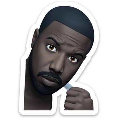 bald man with beard sticker