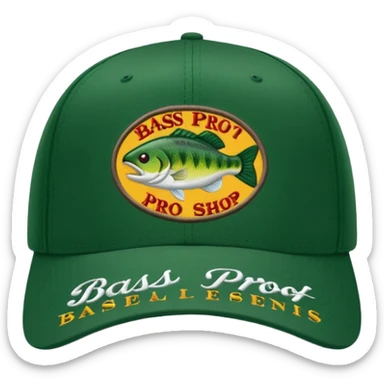 Bass pro shops baseball cap. sticker