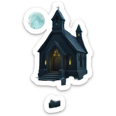 Gothic graveyard at night sticker