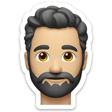 Un homme chauve musclé avec une barbe noir sticker