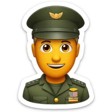 militar con una lente naranja sticker