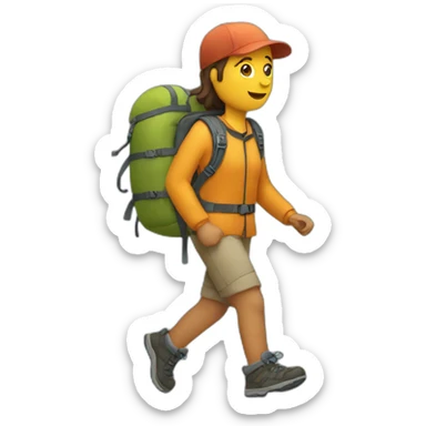 person hiking sticker