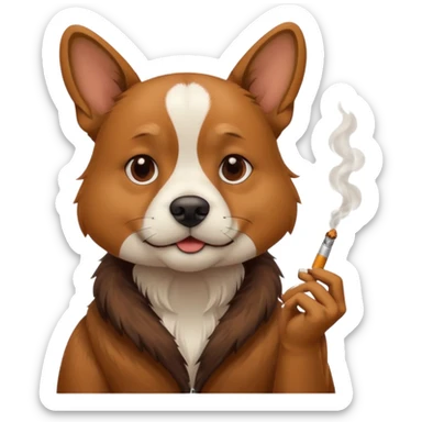 Perro con cigarrillo sticker