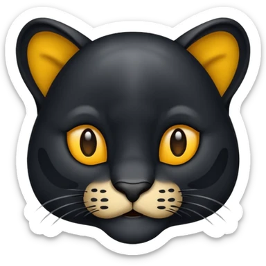 Emoji panthère noir entière  sticker