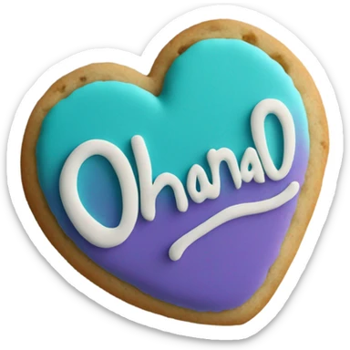 Teal purple Cookie heart with ohana sticker