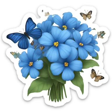 Blue bouquet with butterflies sticker