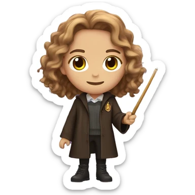 hermione granger with a magic wand sticker