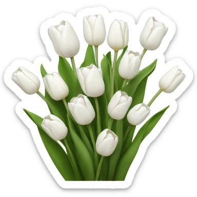 white tulip bouquet  sticker