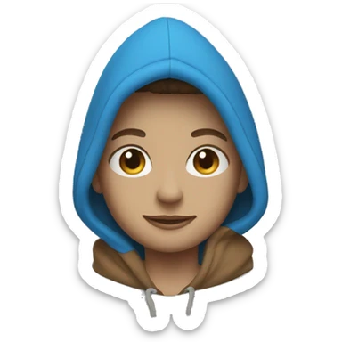 Short blue sleeve hoodie sticker