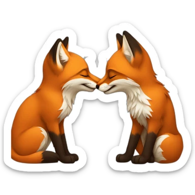 Fox kissing another fox sticker