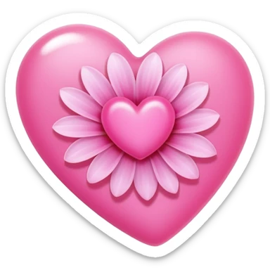 Pink heart-pink flower-pink nails sticker