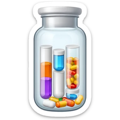 medicine pills in a flask sticker