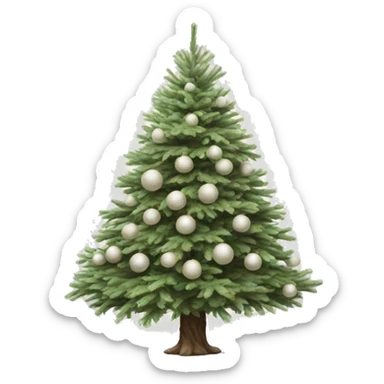 Realistic isolated off white fir christmas tree   sticker