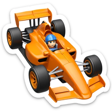 formula car toy orange sticker