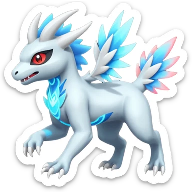 Neon Vibrant Pulsating Trail-glowing Chromatic Trico-Absol-Salamence-Silvally-fusion-hybrid sticker