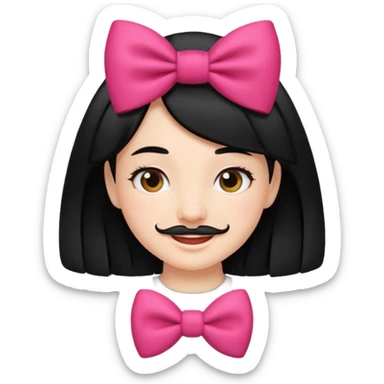 Adolf Hitler Like a girl hair with a bow  That he has black hair and a small mustache like Hitle r  sticker