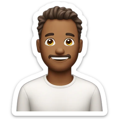 a guy spread his face with cream sticker