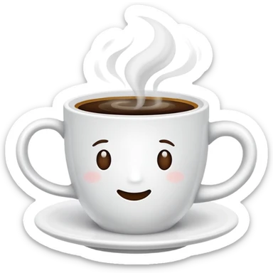 coffee cup with steam sticker