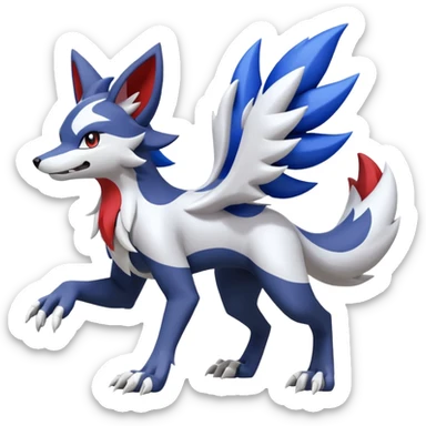Koraidon-Lycanroc(midnight form)-Lugia-fusion  sticker