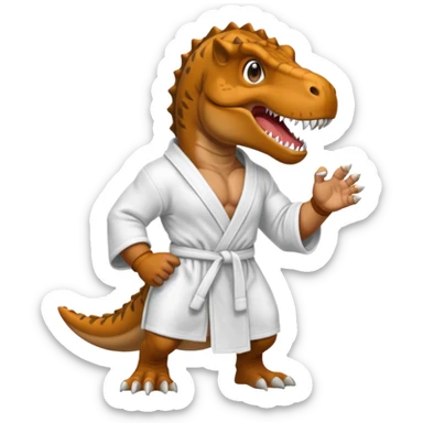 T. rex boxer wearing a robe sticker