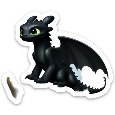 toothless(how to train your dragon) with b sticker