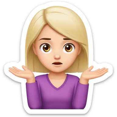 girl shrugging sticker